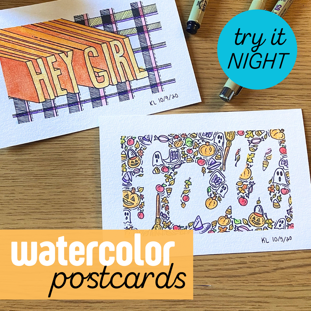 Try It! Watercolor Postcards | Oct 14th 5:30-7:30p