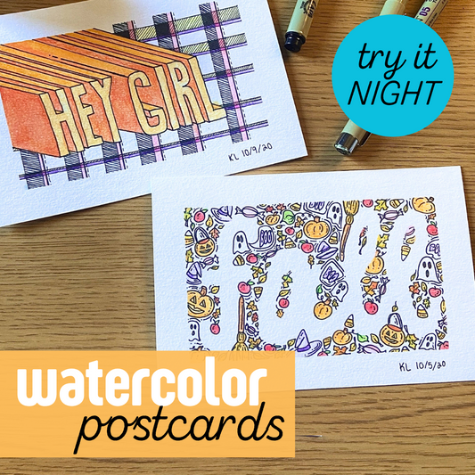 Try It! Watercolor Postcards | Oct 14th 5:30-7:30p